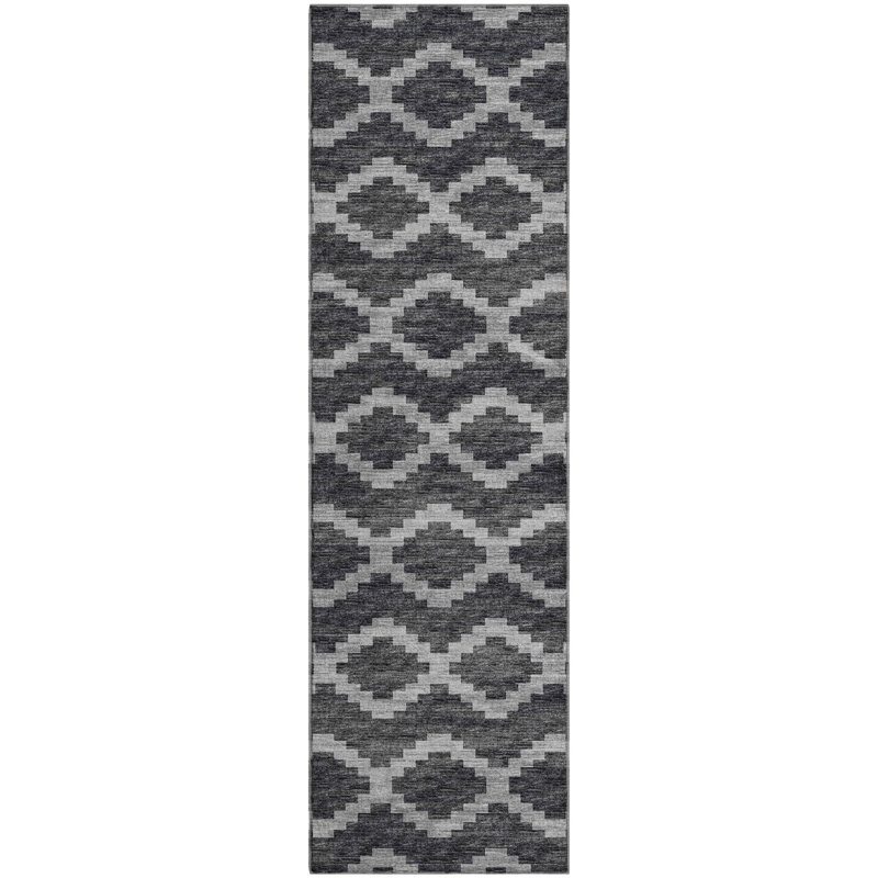 Premium Machine Washable Vaseem AMF115 Gray Rug, Runner 2'3" x 7'6"