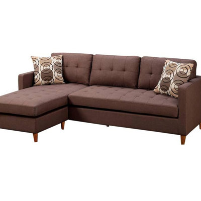 Polyfiber Sectional Sofa Living Room Furniture Reversible Chaise Couch Pillows Tufted Back Modular Sectionals (Sectional)