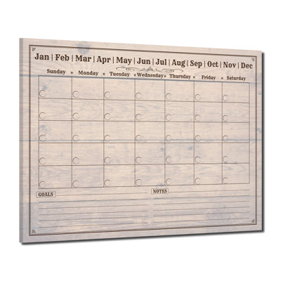 'Rustic' Monthly Wall Mounted Dry Erase Board