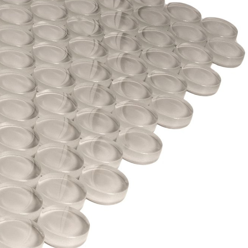 Penny 1 " X 1 " Straight Edge Glass Mosaic Sheet Wall & Floor Tile, Light Gray