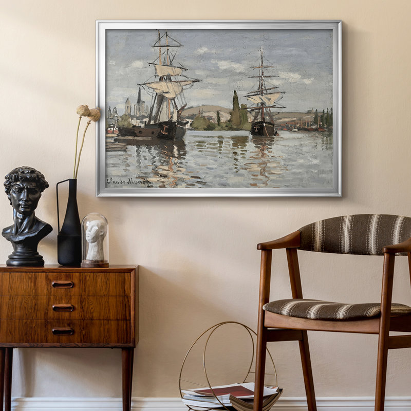 Expédié à Rouen-Claude Monet - Toile tendue avec châssis, 1872, 22.5x30.5, Toile avec cadre, Silver