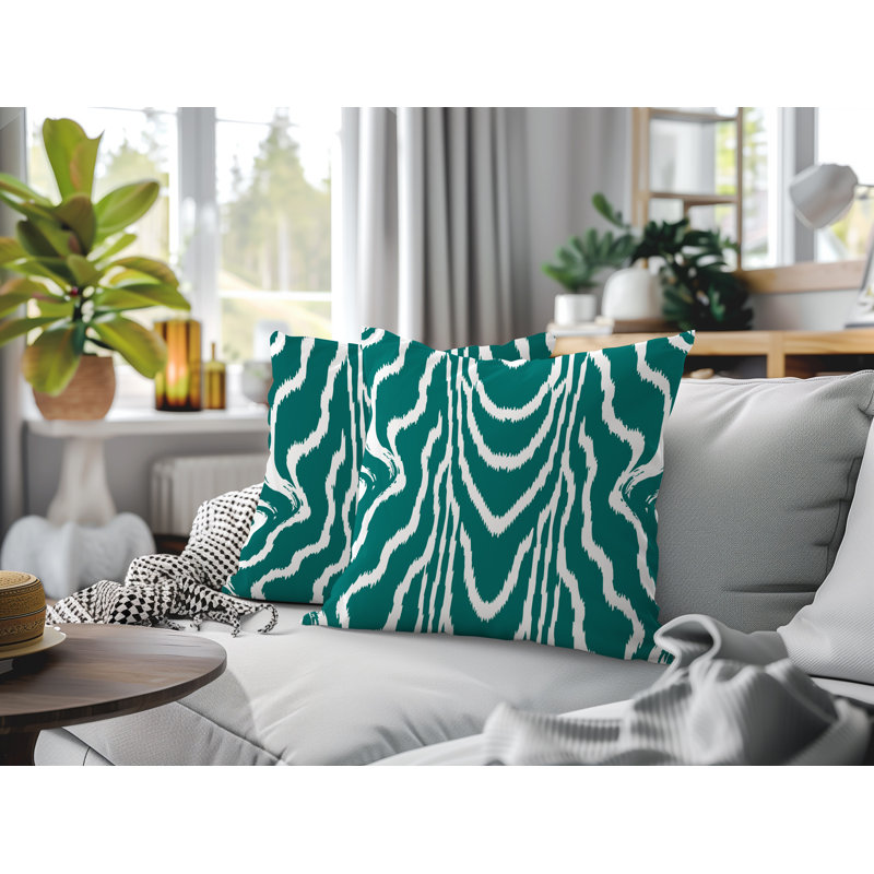 Oreiller réversible intérieur / extérieur Meli, 16 x 16, Teal