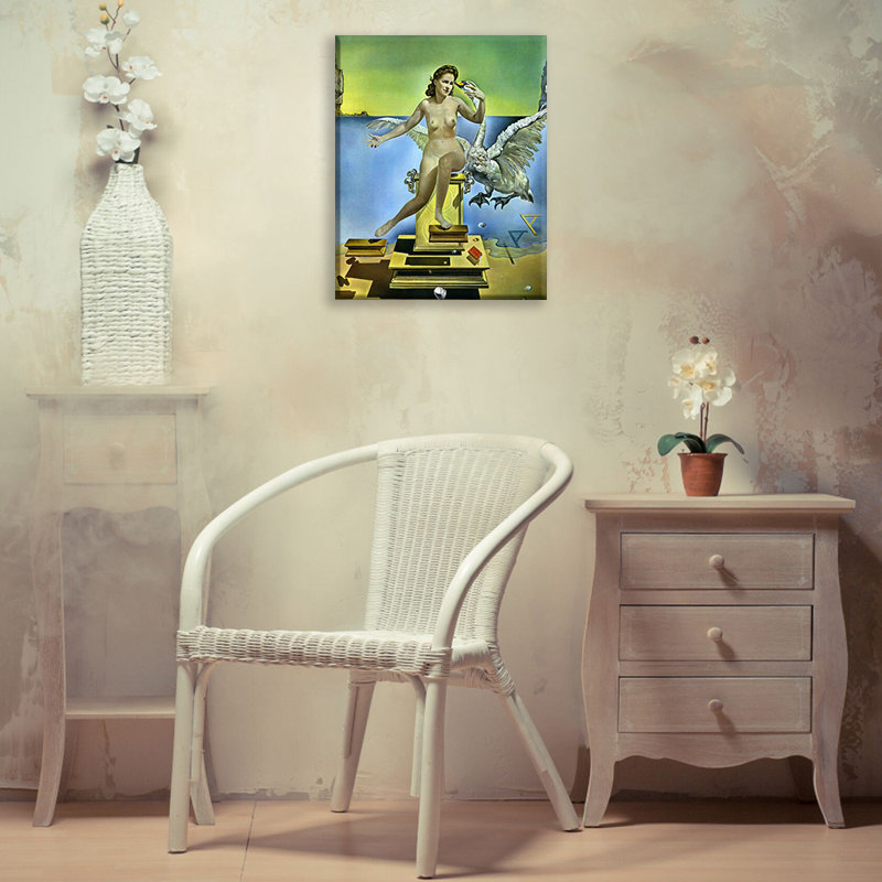 «Leda and the Swan» par Salvador Dali, toile tendue avec châssis, H 18 po x l 13 po