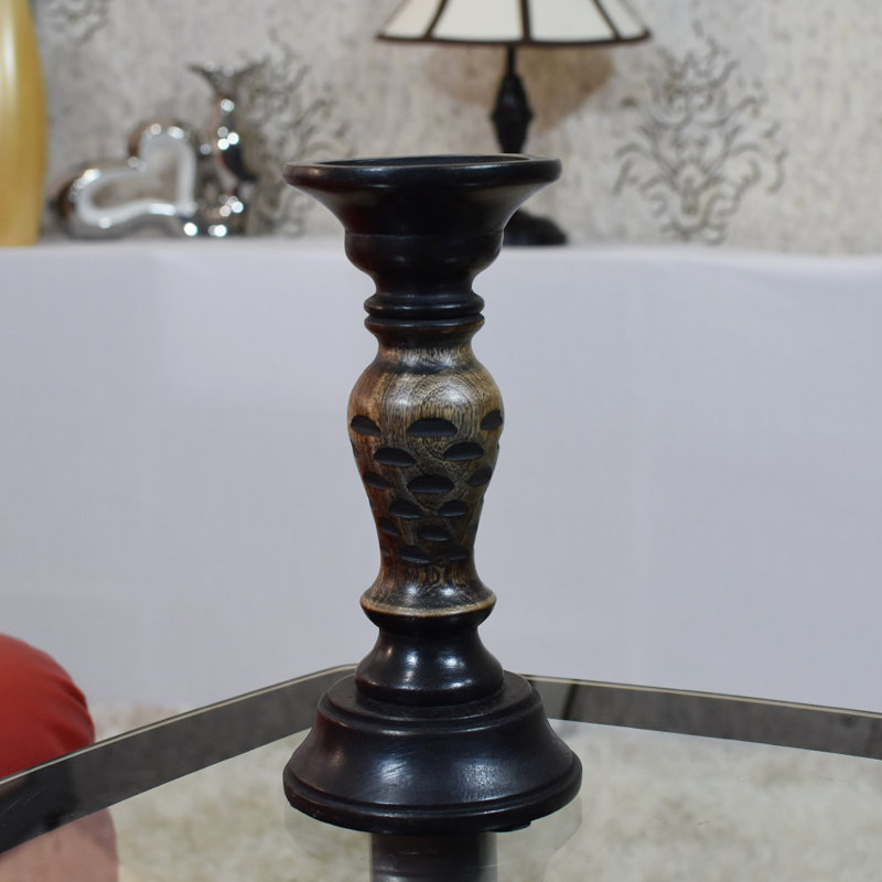 Wood Pillar, 9", Dark Polish_2, 1