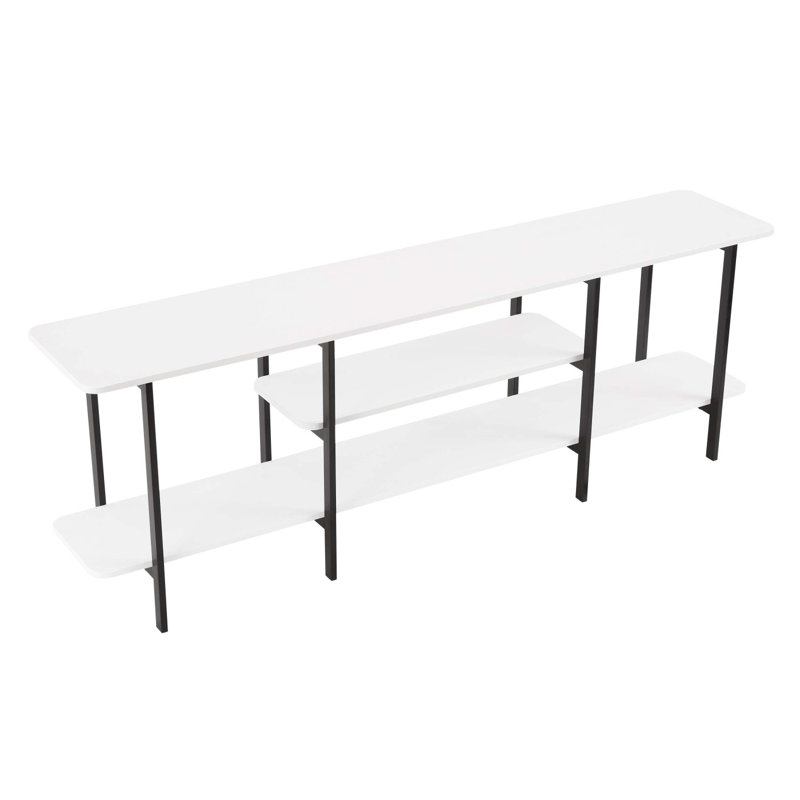 Console de 71 po en blanc Celine (3 tablettes), Blanc