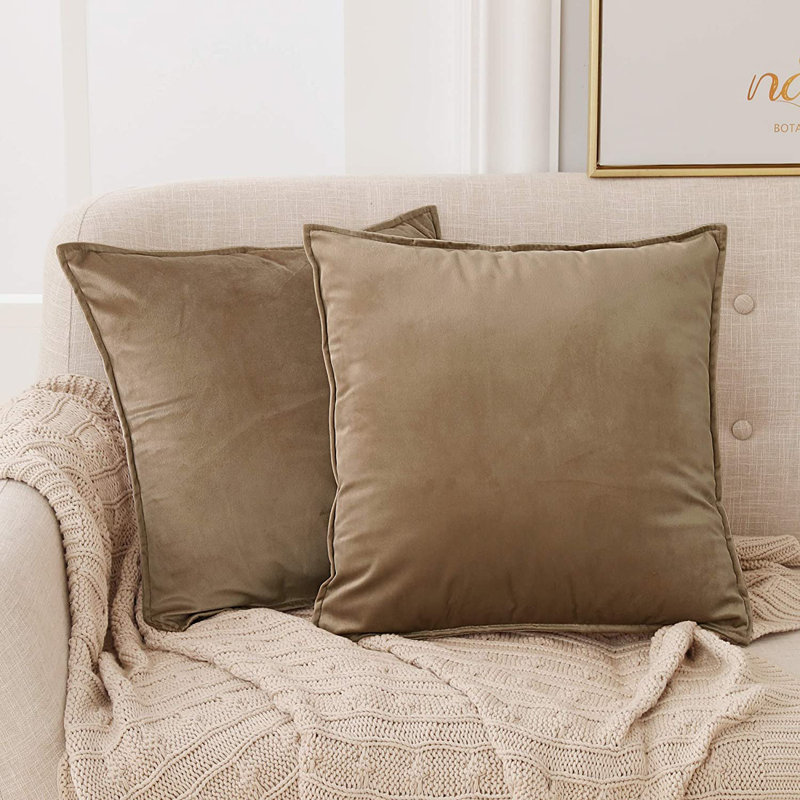Fritch Square Throw Pillow Cover, 60cm H x 60cm W x 1cm D, Tobacco Brown