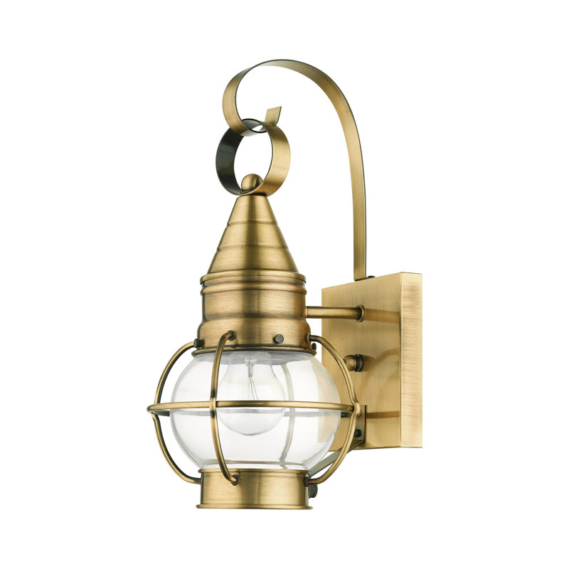 Aster Wall Light, Antique Brass, 13.75"H x 7"W x 7.75" D