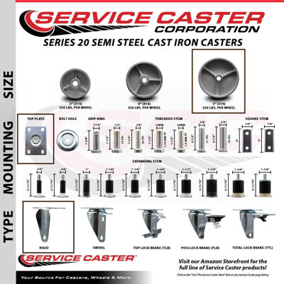 Semi Steel Swivel Caster