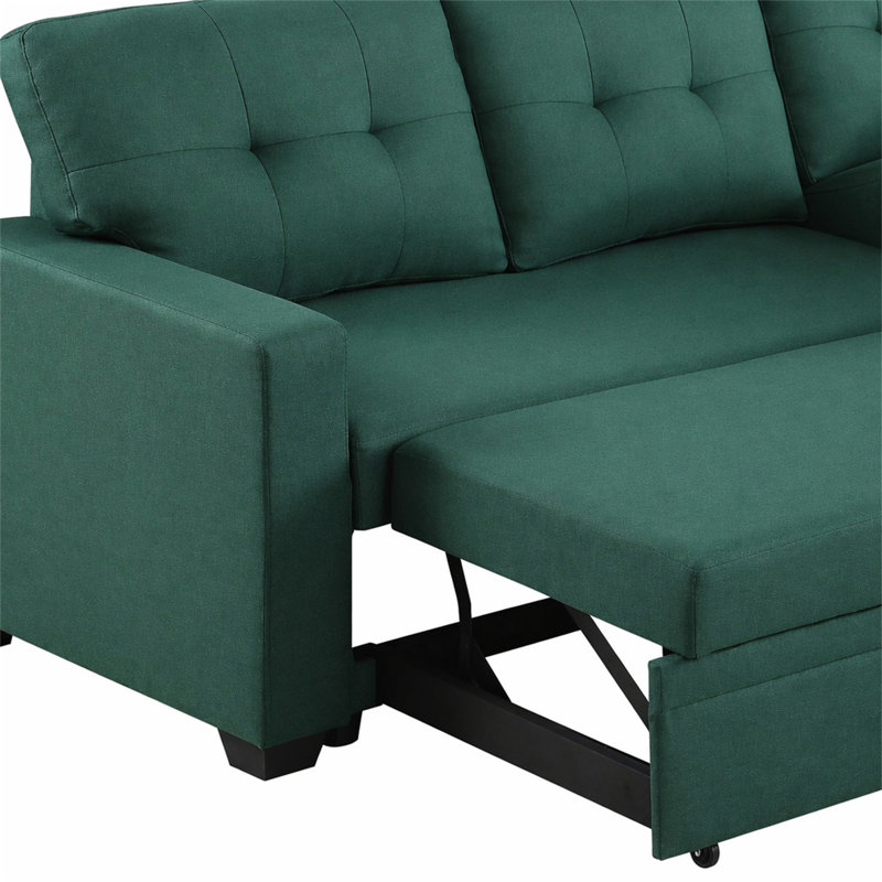 Canapé modulaire rembourré avec méridienne, Green