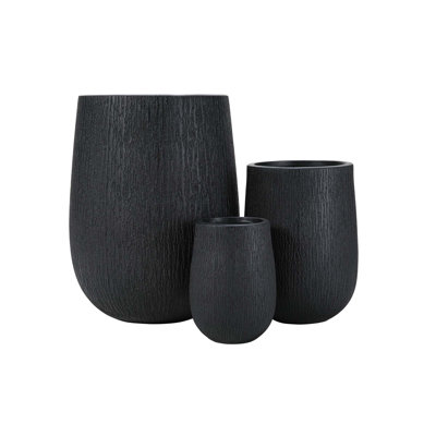 Ensemble de 3 pots à fleurs d'extérieur légers en forme d'œuf avec trous de drainage et bouchon en caoutchouc MGO en forme d'œuf pour jardin, piscine, piscine et intérieur