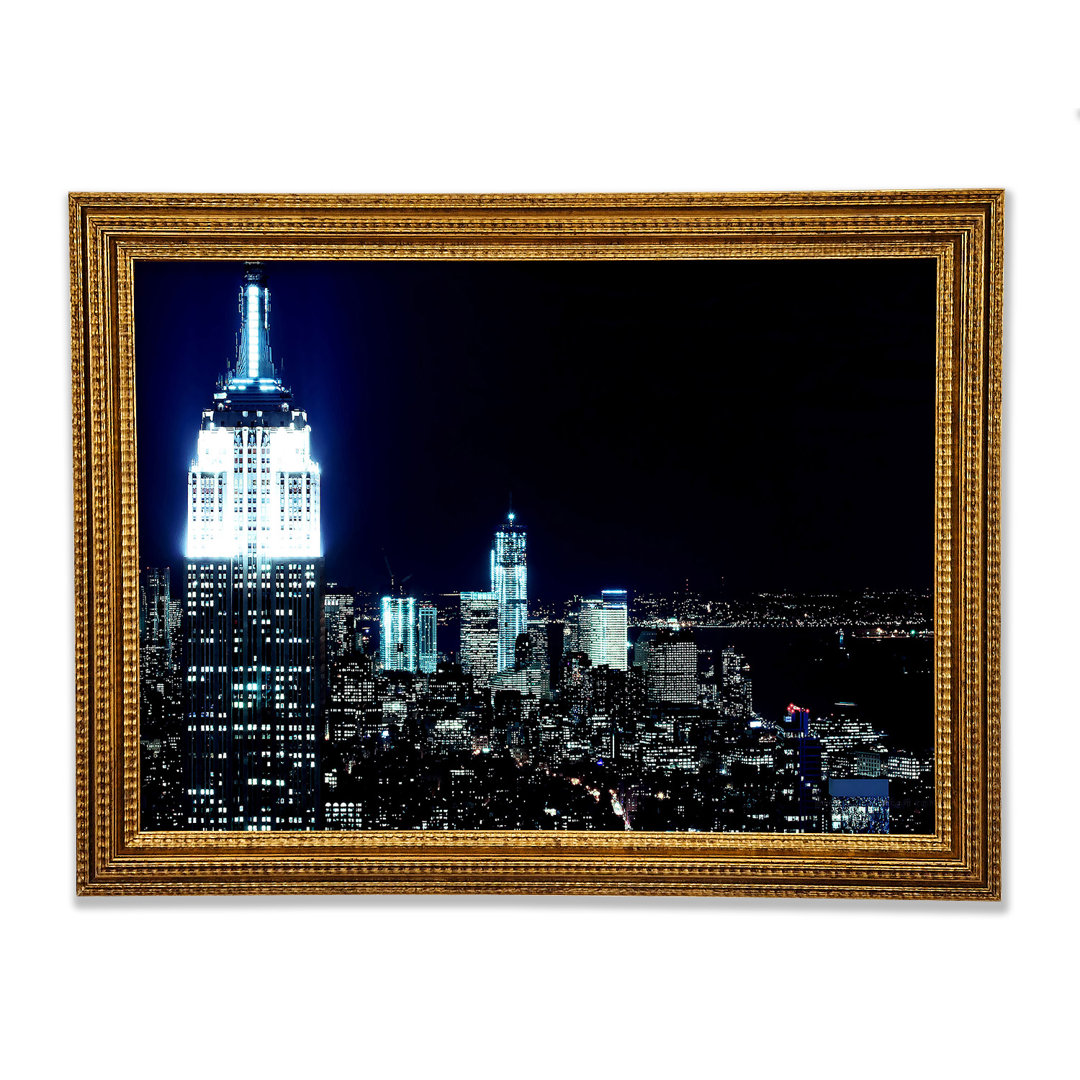 New York City White Glow Nights - Einzelne Bilderrahmen Kunstdrucke