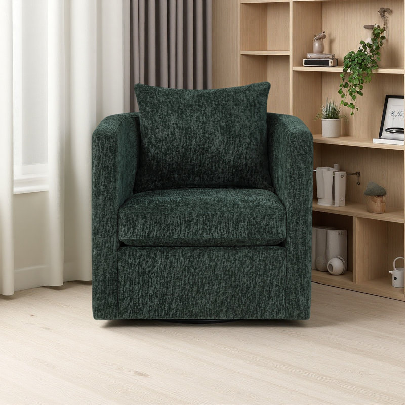 Fauteuil demi-tonneau pivotant, Vert