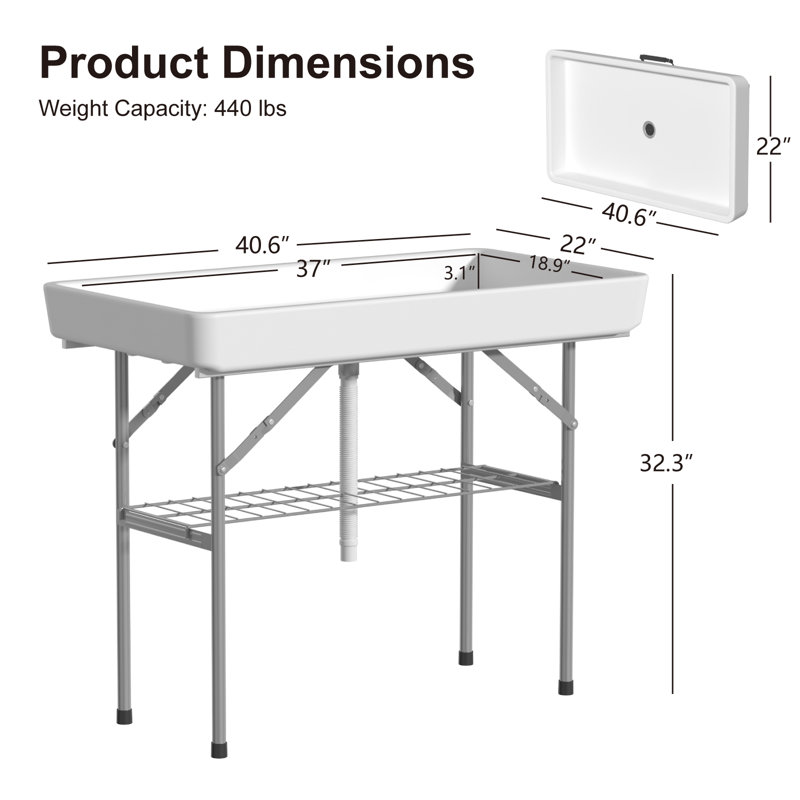 Grande table pliante pour refroidisseur de glace, table de refroidisseur d'extérieur portable pour barbecue, camping, pique-nique, plage et fête