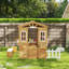 Maisonnette d'extérieur pour enfants avec portes en bois et boîte aux lettres, maison de jeu pour enfants de 3 à 6 ans, bois naturel