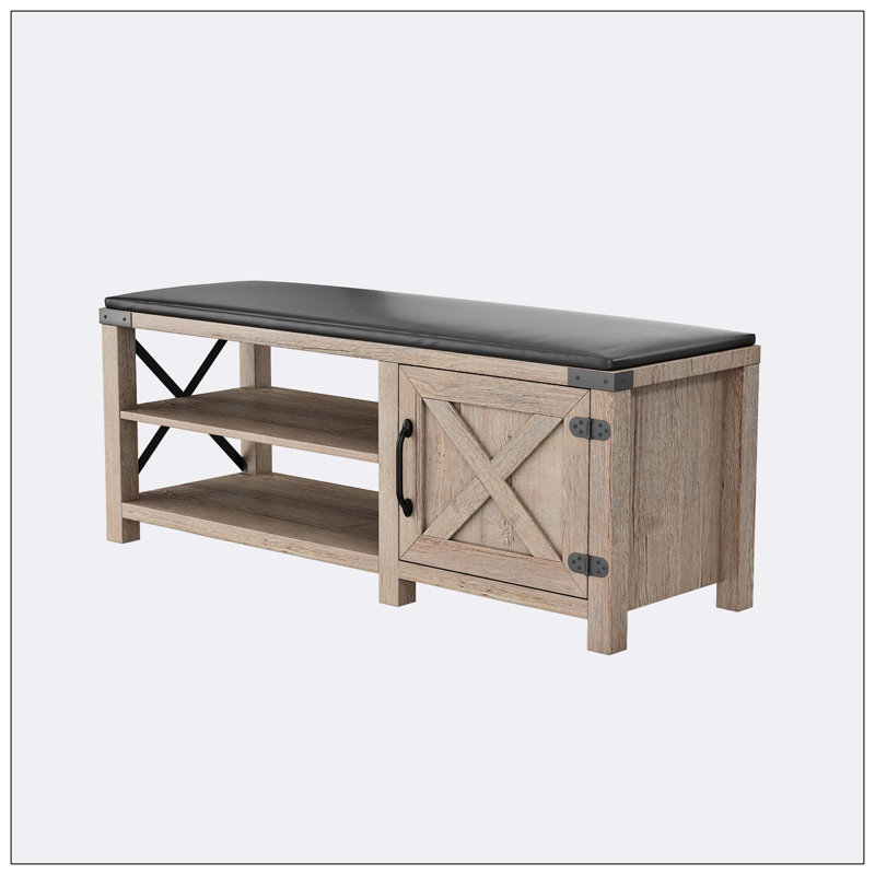 Banc de rangement, banc d'entrée, bancs Semeka, Brun