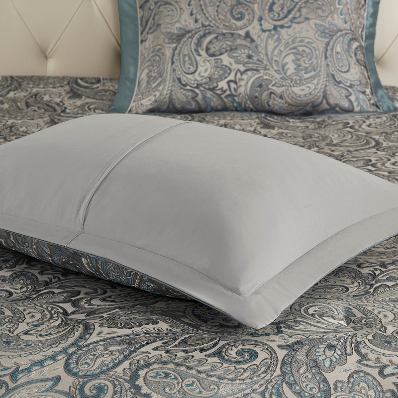Ensemble d'édredon 12 pièces avec draps en coton bleu sarcelle