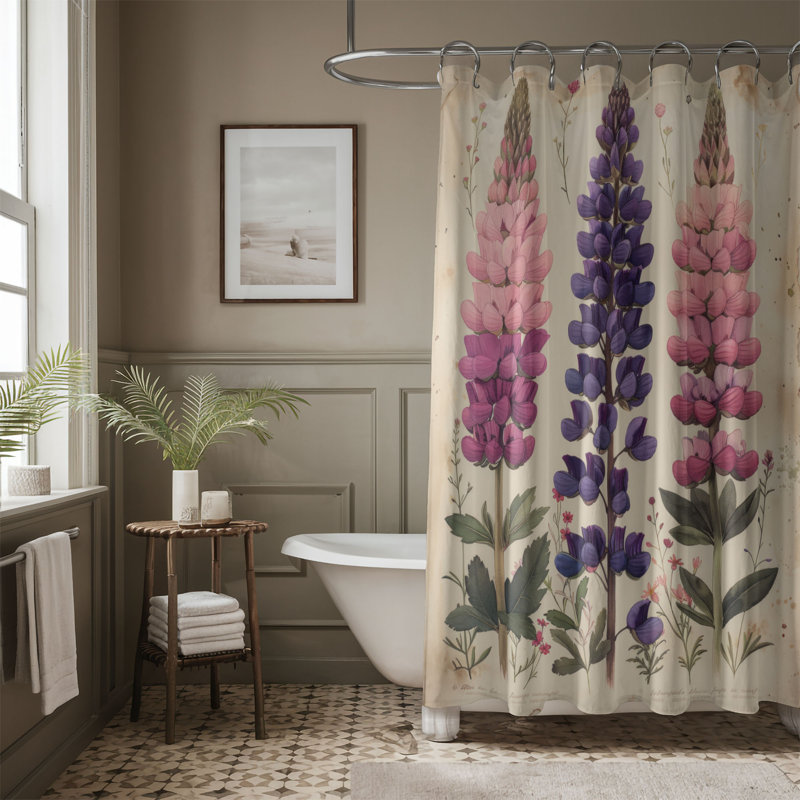 Rideau de douche standard 1 pièce Petals Aged, H 74 po x l 71 po