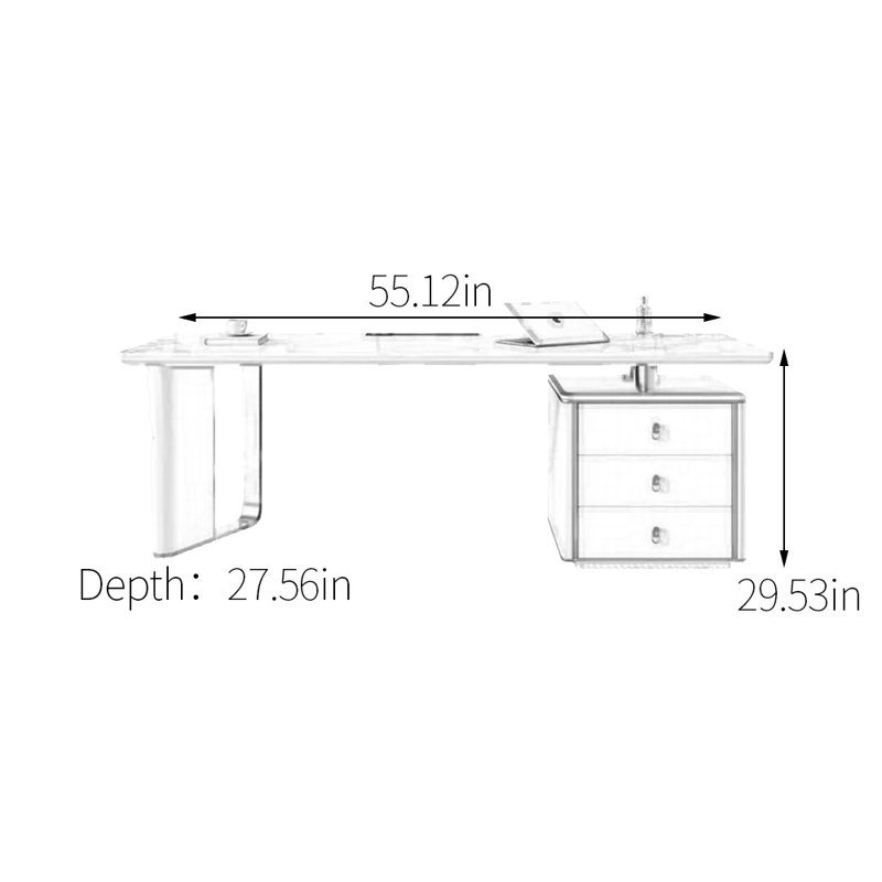 Degroot, Or / blanc / orange, H 29,53 po x l 55,12 po x P 27,56 po