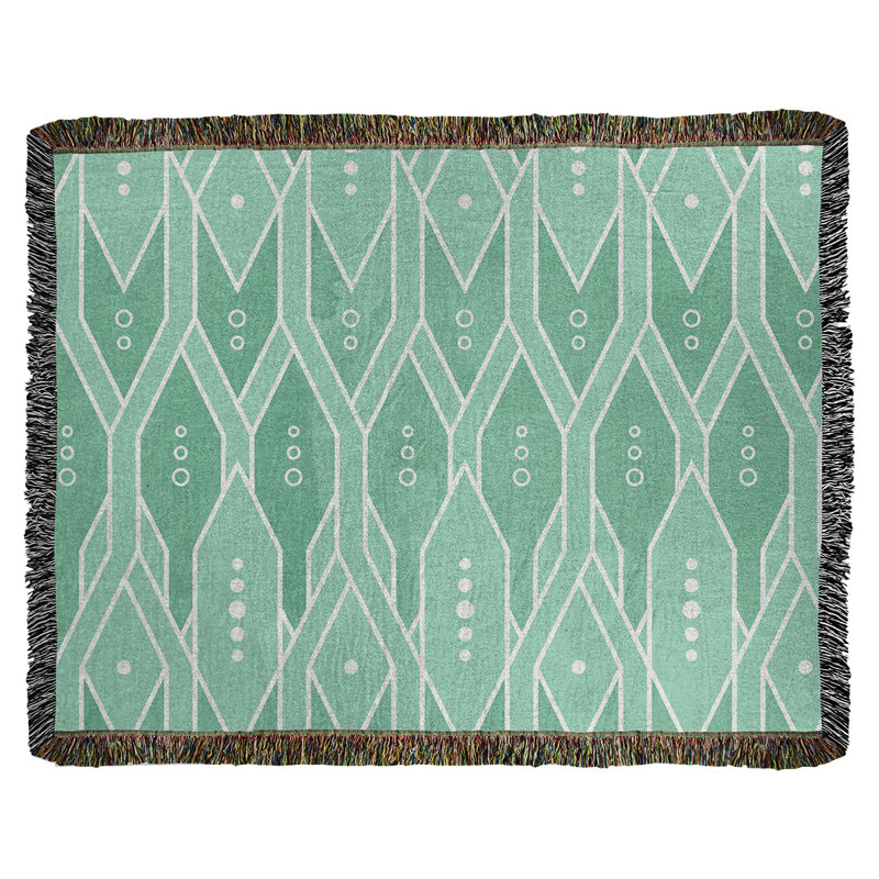 Katelyn Elizabeth Hand Woven Throw Blanket, Green