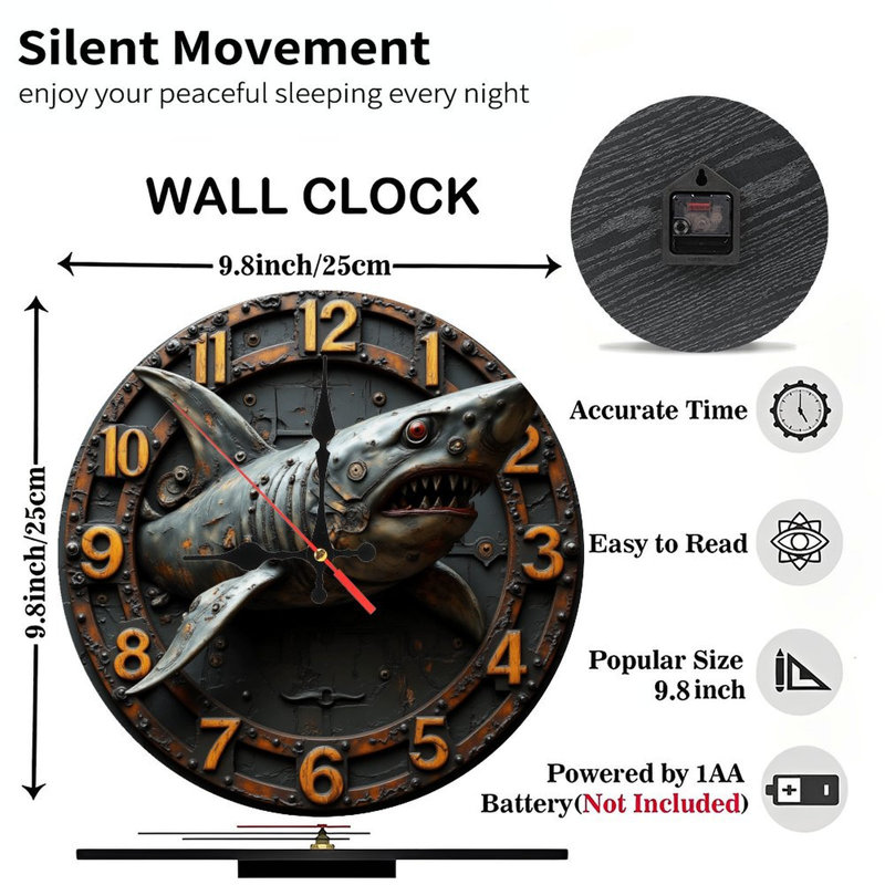 Décoration horloge requin