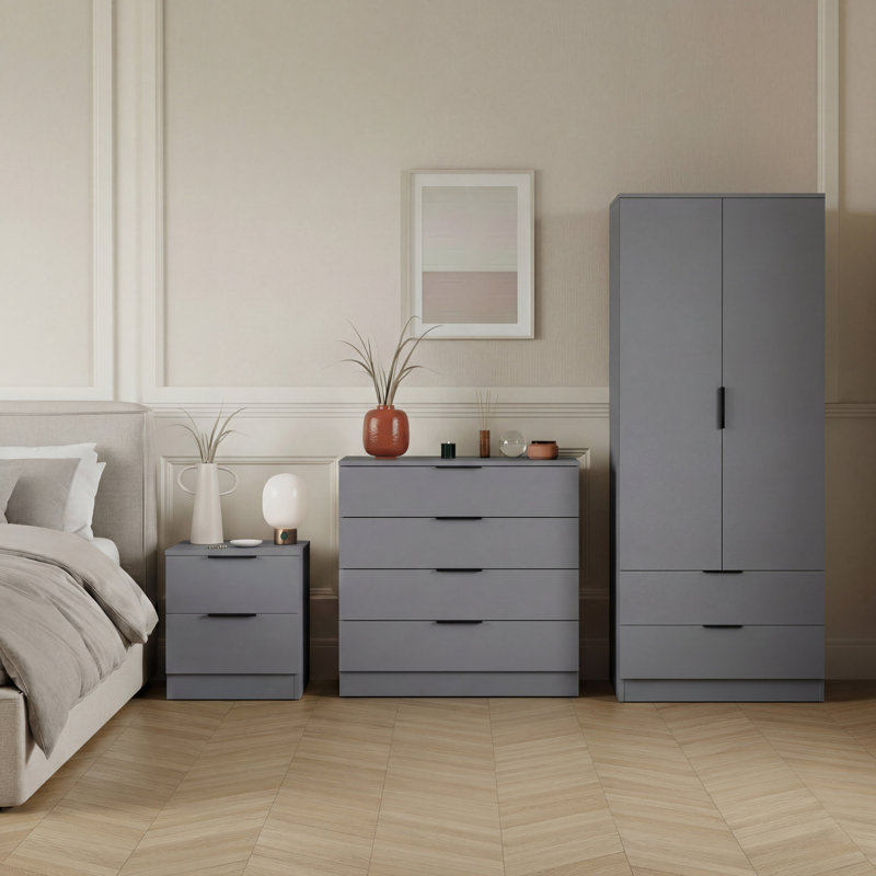 3 Piece Bedroom Set, Grey