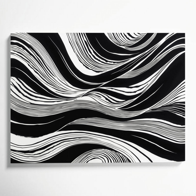 Art mural horizontal sur toile rayée horizontale, H 11 po x l 14 po
