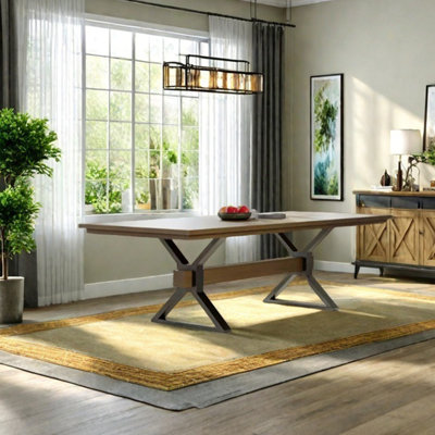 Table de salle à manger rétro en bois de frêne