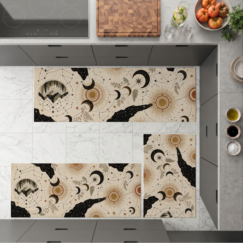 Tapis de cuisine lavables antidérapants Celestial Moon