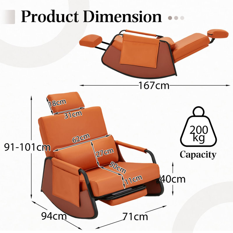 Steel Rocking Chair, Orange