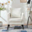 Chaise d'appoint moderne avec support à la taille - blanc pour une meilleure posture en tissu chenille de salon, de chambre à coucher et de bureau-1027472832