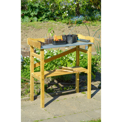 Lam Pine Wood Potting Bench