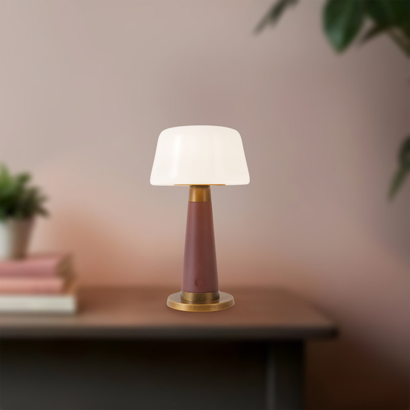 Clemence 11-in Red dimmable LED Table Lamp, Red