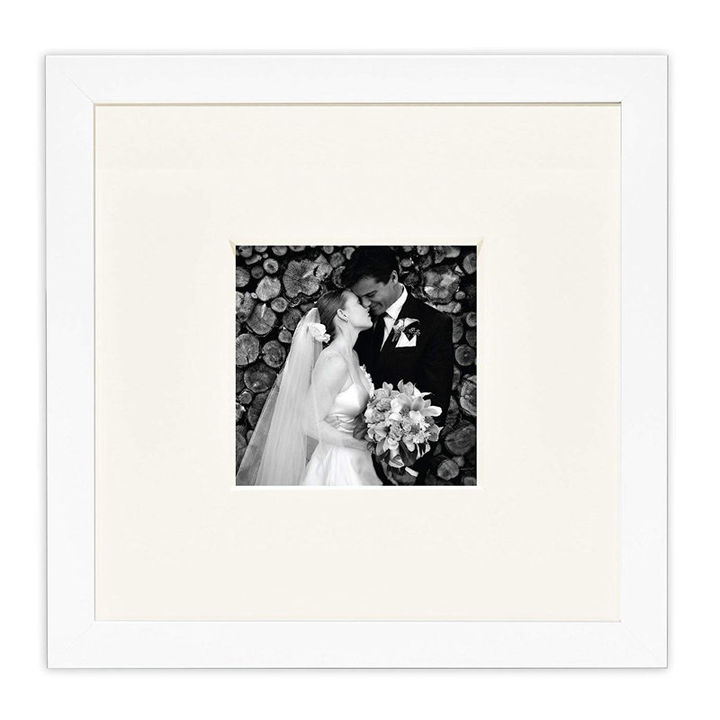 Doric White Solid Wood Picture Frame with Mat