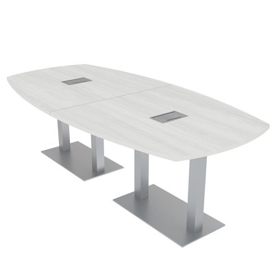 Table de réunion Arc-Boat avec base en métal double 2 modules de puissance et de données