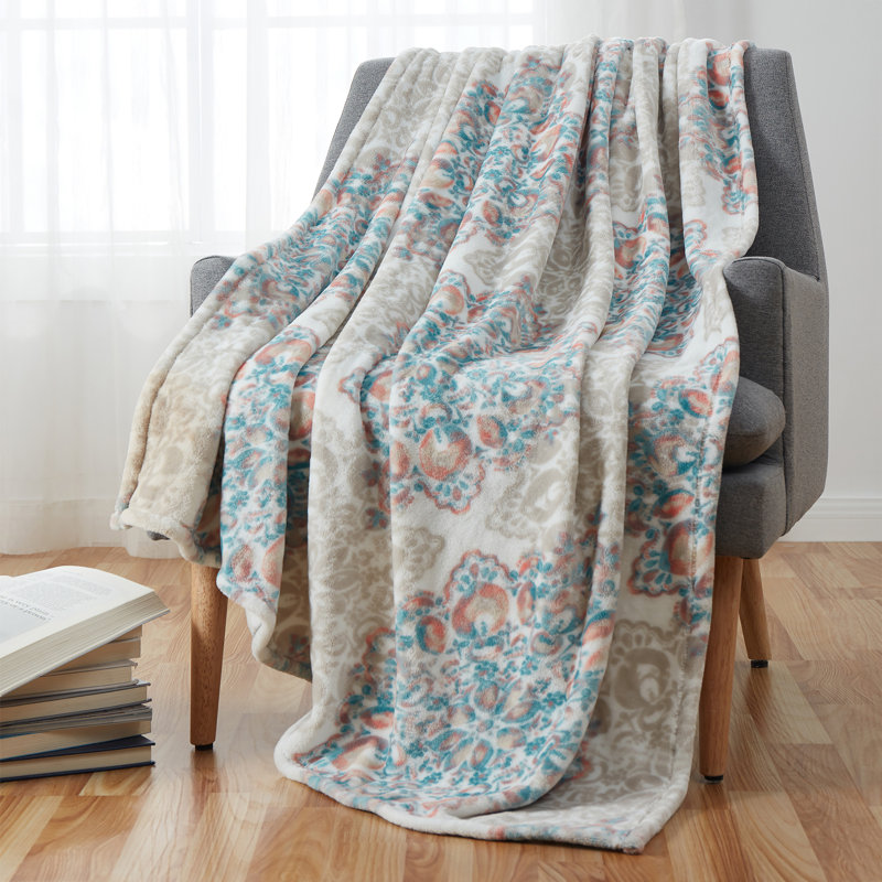 Tranquility Machine Woven Throw Blanket, Multicolor Gray