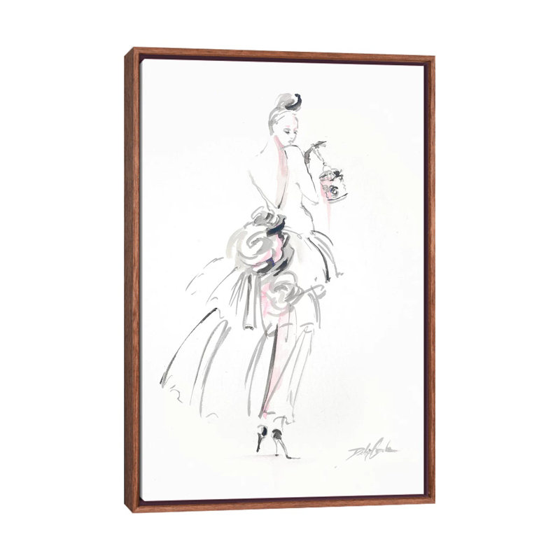 Reproduction d’art, "A floral Affair" par Debi coules, H 40 po x l 26 po x P 1,5 po, Toile avec cadre en bois brun classique