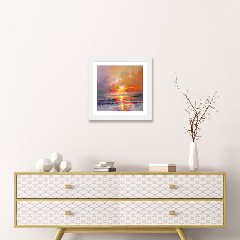 «Diminuendo Sky Study III» par Scott Naismith - reproduction d'art, H 16 po x l 16 po x p 1 po, Papier encadré blanc