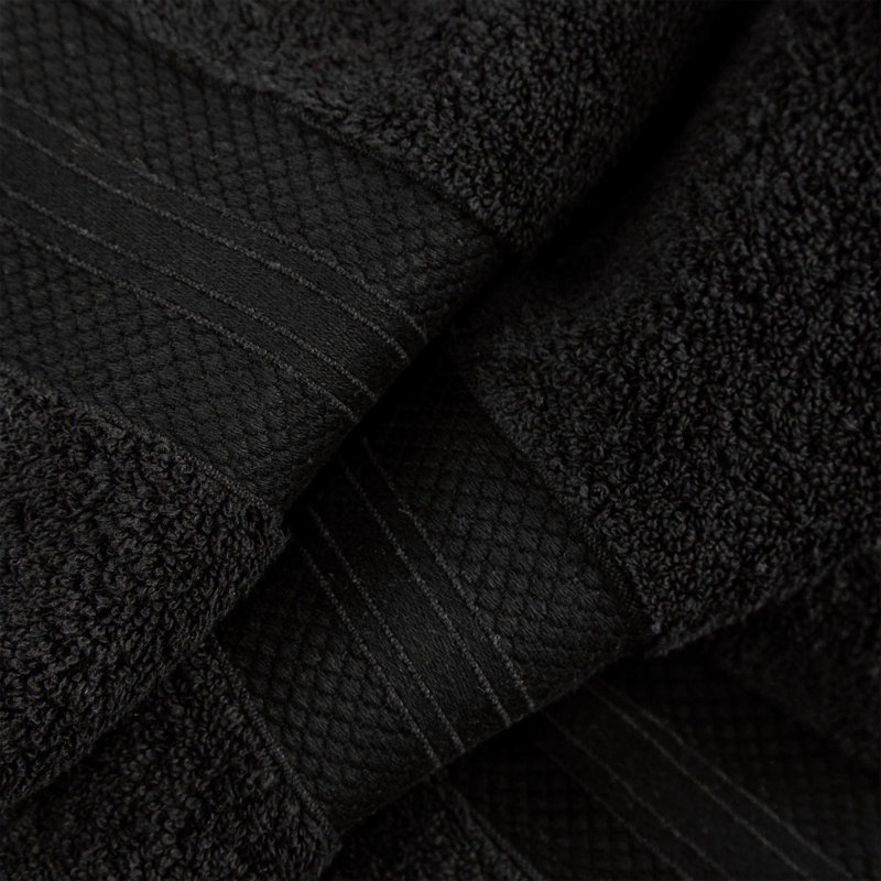 Finnian Plush Heavyweight, 100% Turkish Towel Collection, Black, 6 Piece Towel Set