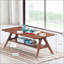 Table basse Mid-Century moderne en bois avec tablette