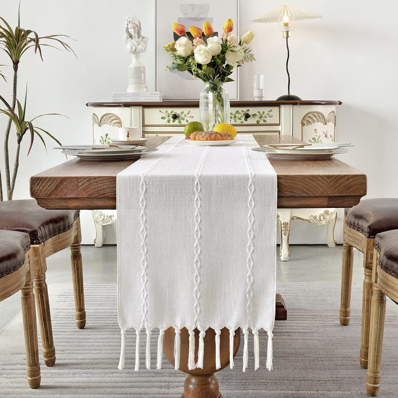 Chemin de table rustique en lin de style campagne