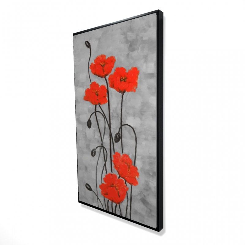 Long stem flowers - 24"x48" Framed canvas