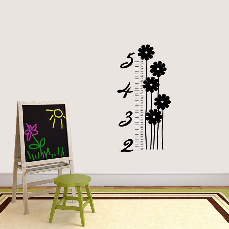 Décalcomanie murale de croissance fleur, Noir