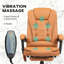 Fauteuil de bureau vibrant à massage haut dossier lombaire avec repose-pieds et rembourrage en mousse de cuir PU-702875362