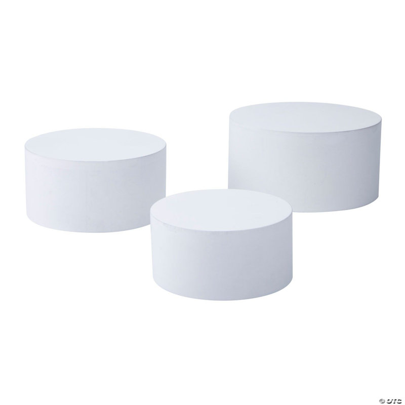 Ensemble de buffet blanc rond - 3 pièces