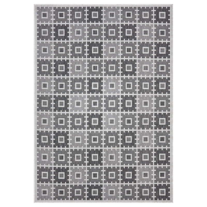 Toniana Power Loomed Polypropylene Indoor/Outdoor Rug, Gray, 2'2x3'9