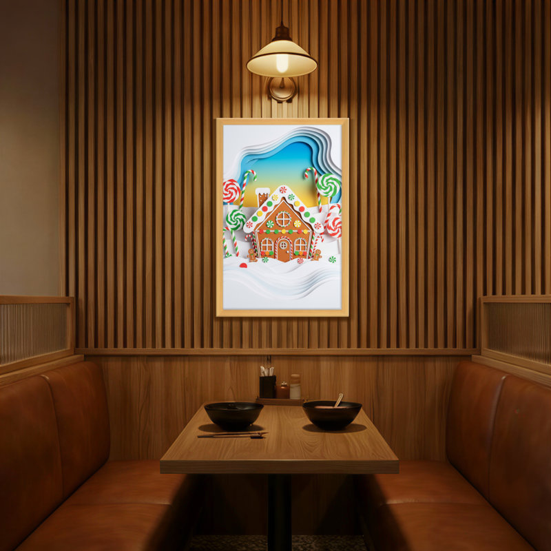 Scène de Noël maison en pain d'épice, H 18 po x l 12 po
