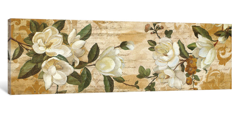 « magnolia amour », reproduction d’art sur toile, H 20 po x l 60 po x P 1,5 po