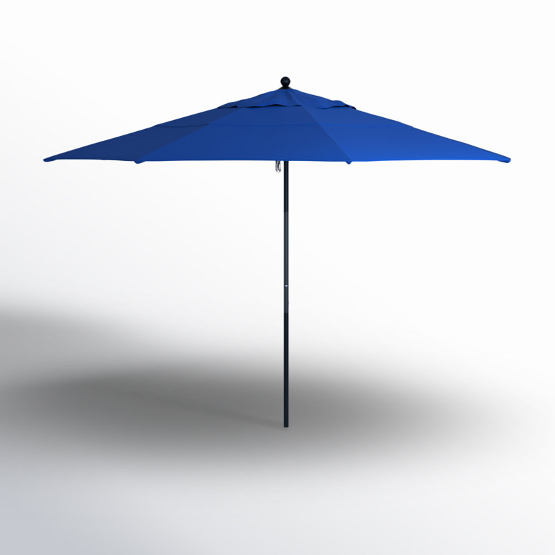 Parasol de marché 11 pi Freesia, Tissu performance bleu royal, Pierre noire