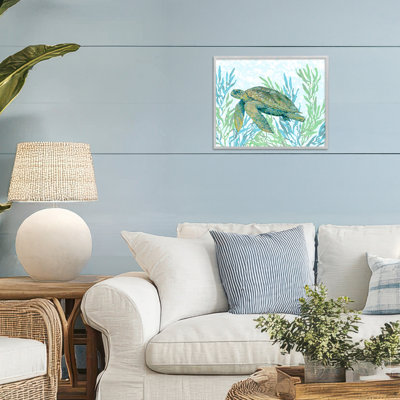 «Tasman Turtle in Seagrass», estampe numérique, conception de Paul Brent