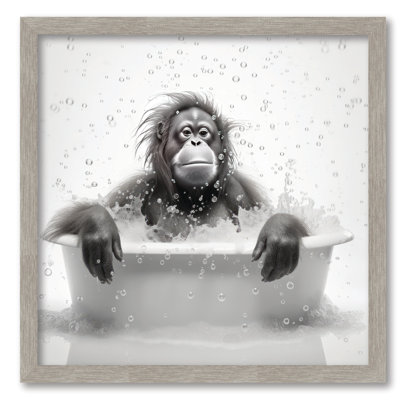 Animal Bathing Delight 16x16 Framed Board